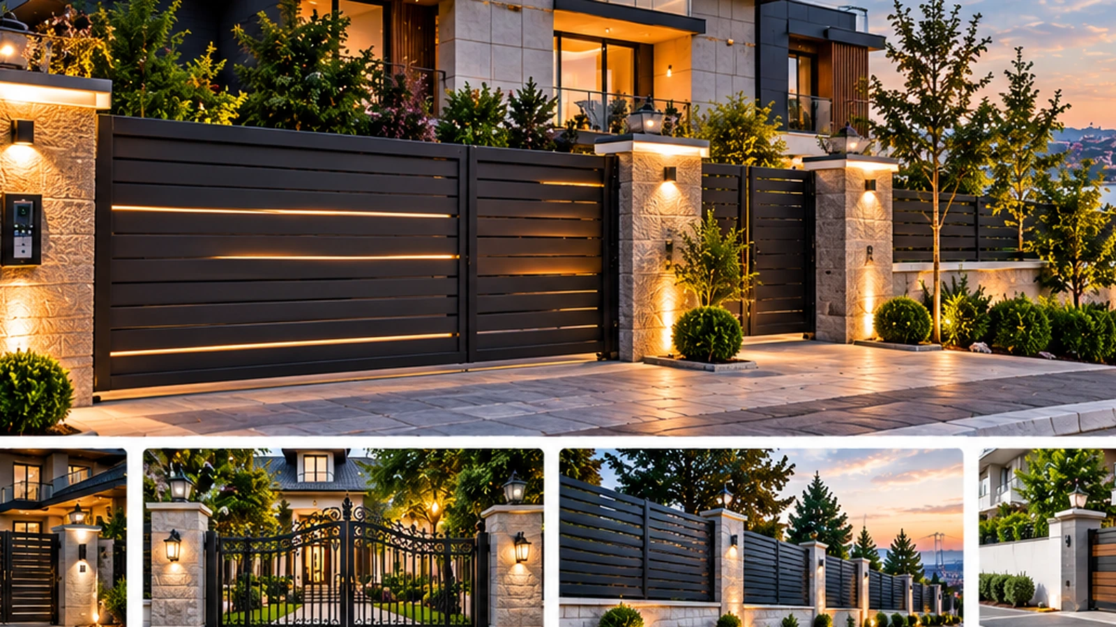 Modern villa bahçe kapısı ve dış mekan giriş tasarımı